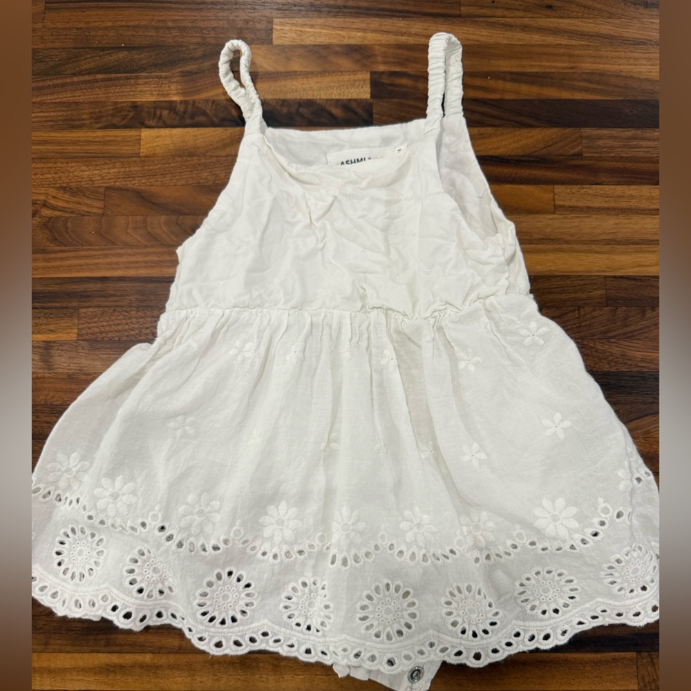 White Floral Kids Dress